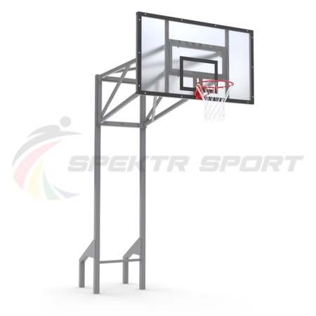 Купить Стойка баскетбольная уличная усиленная со щитом из оргстекла, кольцом и сеткой SP D 413 в Беломорске 