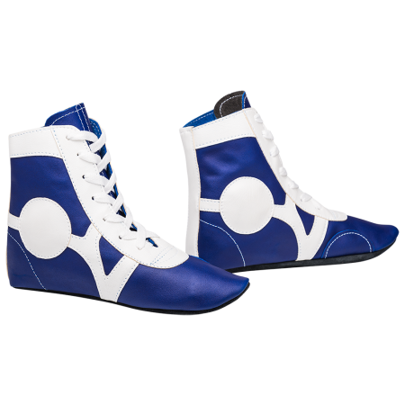 Купить Обувь для самбо SM-0102, кожа, синий Rusco в Беломорске 