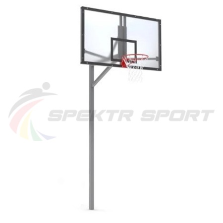 Купить Стойка баскетбольная уличная упрощенная со щитом из оргстекла, кольцом и сеткой SP D 412 в Беломорске 