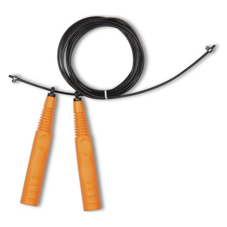 Купить Скакалка высокооборотная Кроссфит стальной шнур в оплетке 2.9 м чёрно-оранжевая в Беломорске 